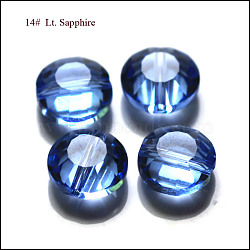Imitation Austrian Crystal Beads, Grade AAA, Faceted, Flat Round, Light Sky Blue, 6x3.5mm, Hole: 0.7~0.9mm(SWAR-F065-6mm-14)