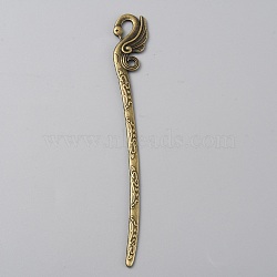 Alloy Swan Hair Sticks, Vintage Hair Accessories for Woman, Antique Bronze, 159x21x3.5mm, Hole: 4.3mm(MRMJ-WH0077-101C)