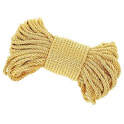 3-Ply Polyester Cords, Twisted Rope, for DIY Gift Bagd Rope Handle Making, Gold, 6mm, about 25.15 Yards(23m)/Bundle(OCOR-XCP0002-20)