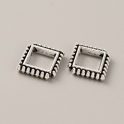 Tibetan Style Alloy Bead Frame, Antique Silver, Square, 13x13x3mm, Hole: 1.5mm, 95~100pcs/bag.(FIND-WH0034-45AS-08)