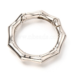 Zinc Alloy Spring Gate Rings, Polygon Ring, Platinum, 37x6mm, Inner Diameter: 25.5mm(PALLOY-H111-02A-P)