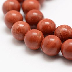 Natural Red Jasper Beads Strands, Grade A-, Round, 6mm, Hole: 1mm, about 63pcs/strand, 15.5 inch(39cm)(X-G-E375-6mm-03)