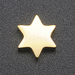 201 Stainless Steel Charms, for Simple Necklaces Making, Stamping Blank Tag, Laser Cut, for Jewish, Hexagram/Star of David, Golden, 8.5x7.5x3mm, Hole: 1.6mm(STAS-R109-JA435-2)