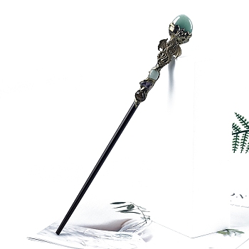 Natural Green Aventurine Magic Wand, Cosplay Magic Wand, for Witches and Wizards, 260mm