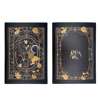 Plastic Cutting Mat, Cutting Board, for Craft Art, Rectangle with Crane Pattern, Black, 30x44cm