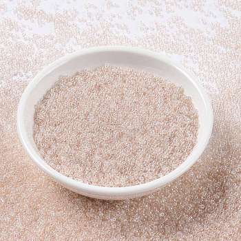 MIYUKI Round Rocailles Beads, Japanese Seed Beads, 15/0, (RR330) Transparent Pink Mist Luster, 1.5mm, Hole: 0.7mm, about 250000pcs/pound