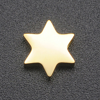 201 Stainless Steel Charms, for Simple Necklaces Making, Stamping Blank Tag, Laser Cut, for Jewish, Hexagram/Star of David, Golden, 8.5x7.5x3mm, Hole: 1.6mm