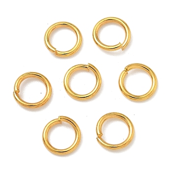 Brass Open Jump Rings, Round, Cadmium Free & Nickel Free & Lead Free, Golden, 7x1mm, 18 Gauge, Inner Diameter: 5mm, about 400pcs/50g