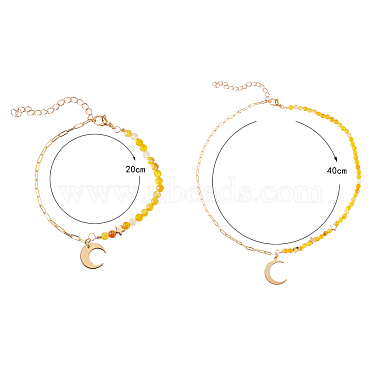 Ensembles de bracelet à breloques et pendentif en laiton(SJEW-SZ0001-007G)-2