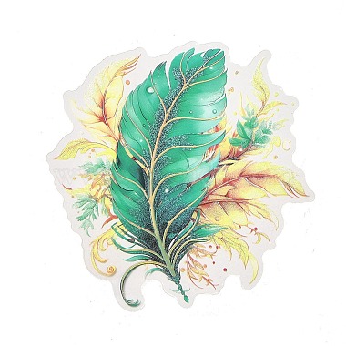 5Pcs 5 Styles Feather Waterproof PET Stickers Sets(DIY-B071-03E)-4