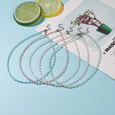 ABS Plastic Imitation Pearl & Seed Glass Beaded Necklace for Women(NJEW-JN04163)-2