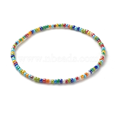 Bracelets de cheville en perles de rocaille en verre(AJEW-AN00469)-6