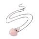 Openable Heart Natural & Synthetic Mixed Stone Perfume Bottle Pendant Necklaces for Women(NJEW-F296-05P)-3