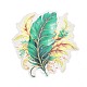 5Pcs 5 Styles Feather Waterproof PET Stickers Sets(DIY-B071-03E)-4