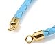 кожаные браслеты с плетеным шнуром(MAK-K022-01G-01)-2