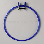 Plastic Round Embroidery Hoops, Embroidery Circle Cross Stitch Hoops, for Sewing, Needlework and DIY Embroidery Project, Blue, 233x217x27mm, Inner Diameter: 200mm(TOOL-WH0518-65B)