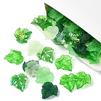 100G 5 Styles Transparent Acrylic Pendants, Leaf, Lime Green, 24x22.5~23.5x1.2~4mm, Hole: 1~2mm, 20g/style(TACR-YW0002-19)