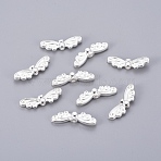 Tibetan Style Alloy Beads, Lead Free & Cadmium Free, Silver Color Plated, Wing, 22x7mm, Hole: 1mm(TIBEB-1331-S-LF)