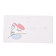 Rectangle Cardboard Earring Display Cards, for Jewlery Display, Women Pattern, 9x5x0.04cm, about 100pcs/bag(CDIS-P004-02)