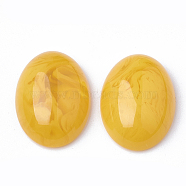 Resin Cabochons, Oval, Goldenrod, 18x13x5.5mm(CRES-Q200-13x18-05)