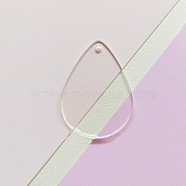 Transparent Acrylic Disc Big Pendants, Acrylic Blanks, Teardrop, Clear, 50x2mm(ZXFQ-PW0001-039H)