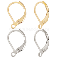 100Pcs 2 Colors 304 Stainless Steel Leverback Earring Findings, with Horizontal Loops, Golden & Stainless Steel Color, 15x11x2mm, Hole: 1.5mm, Pin: 0.6mm, 50Pcs/color(STAS-BBC0001-56)