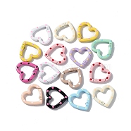 Spray Painted Alloy Spring Gate Rings, Heart, Mixed Color, 25x26x4.5mm, Inner Diameter: 14x14.5mm(X1-PALLOY-F293-03)