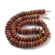 Handmade Nepalese Lampwork Beads, Rondelle, Sienna, 12~16x5~9mm, Hole: 3.6~5mm, about 90~98pcs/strand, 25~25.98 inch(63.5~66cm)(LAMP-Z008-12A)