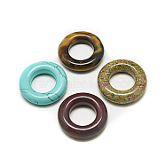 Natural & Synthetic Mixed Stone Pendants, Donut, 20x5.5mm, Hole: 7mm(G-S294-04)