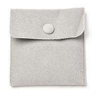 Square Velvet Jewelry Bags, with Snap Fastener, Gainsboro, 10x10x1cm(TP-B001-01B-04)