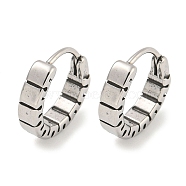 316 Surgical Stainless Steel Hoop Earrings for Women and Men, Ring, Antique Silver, 14.5x3.5mm(EJEW-D096-15G-AS)