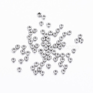 304 Stainless Steel Spacer Beads, Rondelle, Stainless Steel Color, 2x1mm, Hole: 1mm(X-STAS-H376-37)