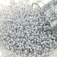TOHO Round Seed Beads, Japanese Seed Beads, (2101) Silver Lined Grey Opal, 11/0, 2.2mm, Hole: 0.8mm, about 1110pcs/bottle, 10g/bottle(SEED-JPTR11-2101)