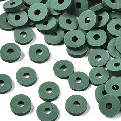 Handmade Polymer Clay Beads, for DIY Jewelry Crafts Supplies, Disc/Flat Round, Heishi Beads, Sea Green, 6x1mm, Hole: 2mm, about 1175pcs/50g(X-CLAY-Q251-6.0mm-B46)