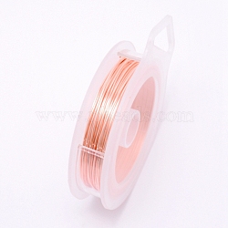 Round Copper Craft Wire, PeachPuff, 24 Gauge, 0.5mm, about 30m/roll(CWIR-WH0001-0.5mm-16)