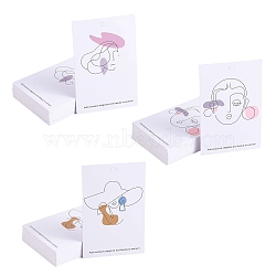 120Pcs 3 Style Rectangle with Women Pattern Cardboard Jewelry Display Cards, Human, Display Cards: 120pcs/set(CDIS-SZ0001-17)