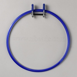 Plastic Round Embroidery Hoops, Embroidery Circle Cross Stitch Hoops, for Sewing, Needlework and DIY Embroidery Project, Blue, 233x217x27mm, Inner Diameter: 200mm(TOOL-WH0518-65B)