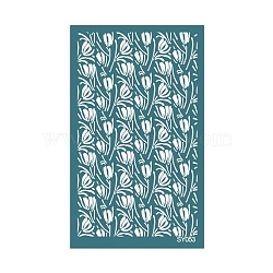 Polyester Silk Screen Printing Stencil, Reusable Polymer Clay Silkscreen Tool, for DIY Polymer Clay Earrings Making, Flower, 15x9cm(PW-WG83175-16)