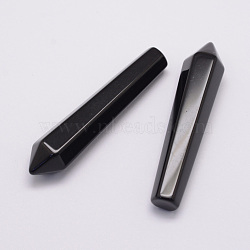 Natural Obsidian Hexagonal Pointed Decorations, Healing Stone Wands, for Reiki Chakra Meditation Therapy Deco, Bullet, 50~53.5x11x10mm(G-D860-B29)