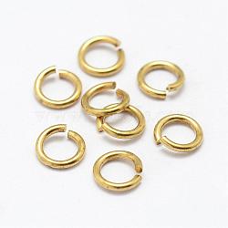 Brass Open Jump Rings, Nickel Free, Raw(Unplated), 18 Gauge, 6x1mm, Inner Diameter: 4mm(KK-P096-08-B)