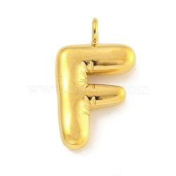 Ion Plating(IP) 304 Stainless Steel Pendants, Letter Charm, Golden, Letter F, 16.5x10x3mm, Hole: 2mm(STAS-C102-15G-F)