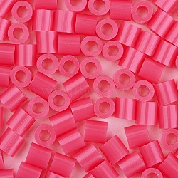 1 Box 5mm Melty Beads PE DIY Fuse Beads Refills for Kids, Tube, Hot Pink, 5x5mm, Hole: 3mm, about 500pcs/box(DIY-X0047-205C-B)