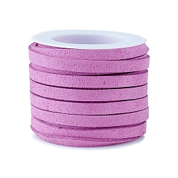 Faux Suede Cord, Faux Suede Lace, Medium Orchid, 5x1.5mm, about 5.46 yards(5m)/roll, 25rolls/bag(LW-R003-5mm-1070)