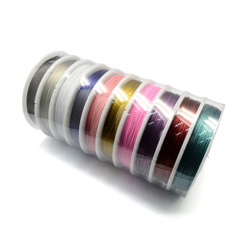Tiger Tail Wire,Nylon-coated Stainless Steel,Mixed Color,0.38mm,about 196.85 Feet(60m)/roll,10 rolls/set