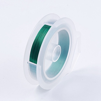 Round Copper Wire for Jewelry Making, Green, 0.3mm, about 100m/roll