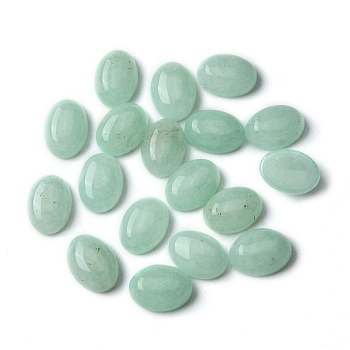 Natural White Jade Cabochons, Oval, Dyed, Aquamarine, 8~8.5x6~6.5x2.5~3.5mm