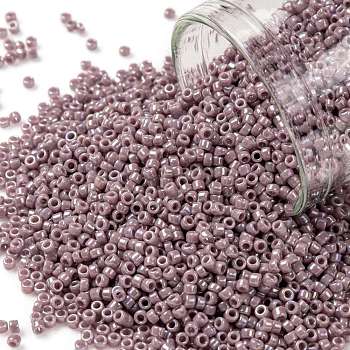 TOHO Round Seed Beads, Japanese Seed Beads, (412) Opaque AB Lavender, 15/0, 1.5mm, Hole: 0.7mm, about 3000pcs/bottle, 10g/bottle