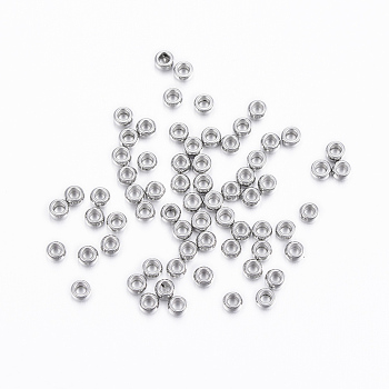 304 Stainless Steel Spacer Beads, Rondelle, Stainless Steel Color, 2x1mm, Hole: 1mm