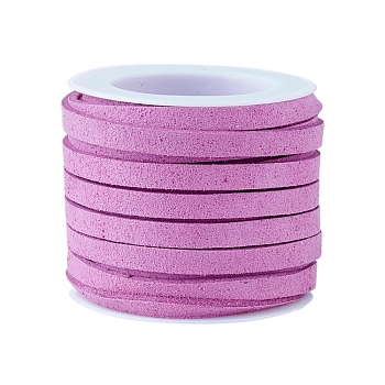Faux Suede Cord, Faux Suede Lace, Medium Orchid, 5x1.5mm, about 5.46 yards(5m)/roll, 25rolls/bag