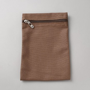 Canvas Cloth Zipper Clutch Bags for Cosmetic Jewelry, Rectangle, Coconut Brown, 218x155x3mm